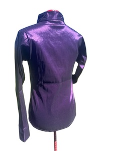 Camisa hecha a mano de Cowgirl Western Show en tela de tafetán elástico púrpura - Product Image 3