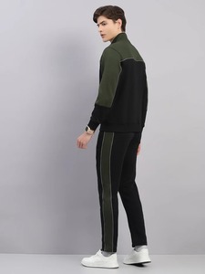 Survêtement d'hiver pour homme 100 % coton, personnalisé, avec fermeture éclair intégrale, col montant, coupe classique, poches latérales et bandes latérales - Product Image 2
