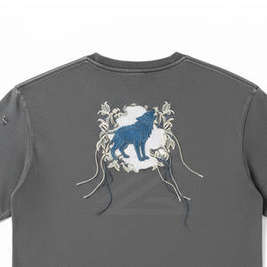 เสื้อยืดผู้ชายผ้าฝ้าย 100% สวมใส่สบายทุกวัน ลายปักแบบดิสเทรส ทรงโอเวอร์ไซส์ ระบายอากาศได้ดี แห้งเร็ว สไตล์สตรีทแวร์ - Product Image 5