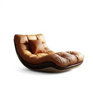 Chaise longue moderne en cuir durable avec rembourrage en mousse, siège individuel, mobilier de luxe pour salon et hôtel - Product Image 1