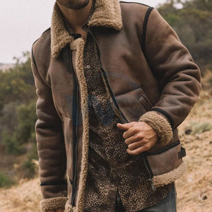 Premium Quality Men Shearling <b>Jacket</b> Winter Outerwear Men's Warm Shearling <b>Lined</b> Casual Fashion <b>Jacket</b> - Product Image 3