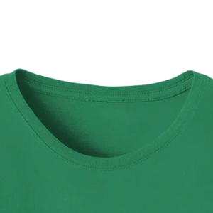 T-shirt AKA College Letter en coton vert, col rond, manches courtes, graphique brodé, doux, respirant, décontracté, unisexe - Product Image 3