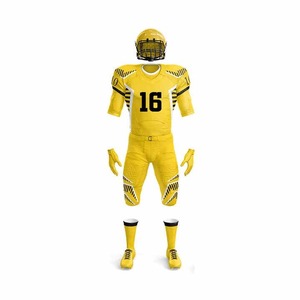 Uniformes de Fútbol Americano Personalizables, 100% Poliéster Sublimado, Cuello en V, Absorbentes de Humedad, Ajustados, Conjunto para Hombre, Verde y Amarillo - Product Image 3