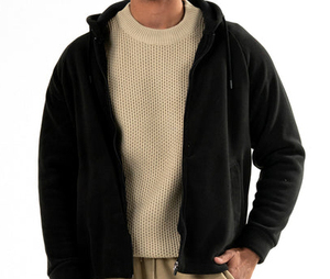 Sweat-shirt à capuche zippé en daim personnalisé pour homme, mélange de coton et polaire, respirant, avec poche kangourou, style streetwear, qualité OEM supérieure - Product Image 4