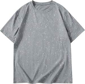 Camiseta Personalizada con Estampado Gris Plateado para Hombre, Estilo Urbano con Diseño de Galaxia, Fabricante OEM - Product Image 2