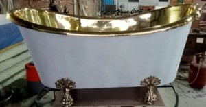 Freestanding Copper Oval Bathtub with Antique Style Without Lid for Bathroom Spa Room-Indian Home Crafts - Product Image 6