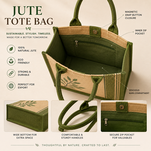 Sac fourre-tout en jute écologique imprimé sur mesure avec poignée en corde, réutilisable pour les courses, les cadeaux et l'emballage, 36x31x15cm - Product Image 5