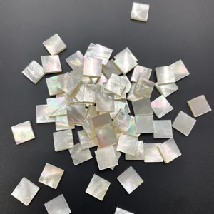 เปลือกหอยธรรมชาติทรงสี่เหลี่ยมขนาด 20 มม. แผ่นเปลือกมุกทรงสี่เหลี่ยมสำหรับงานฝีมือ ขัดเงา สไตล์โบราณ ลายเทวดา - Product Image 3