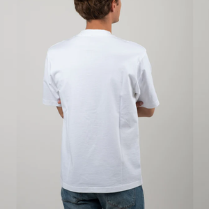 เสื้อยืดแขนสั้นผ้าฝ้ายสำหรับผู้ชายผู้หญิงคู่รัก สีขาวล้วน ทรงหลวม คอกลม ป้องกันรอยยับ ระบายอากาศได้ดี เป็นมิตรกับสิ่งแวดล้อม สวมใส่สบาย - Product Image 5