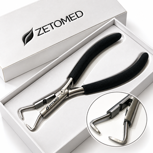 Alicates Profesionales Angulados para Extensiones de Cabello, Herramienta de Instalación y Remoción de Extensiones de Cabello de Acero Inoxidable |   Zetomed Pro - Product Image 4