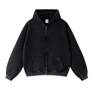 Sweat-shirt à capuche zippé pour homme de qualité supérieure, 100% coton, poche brodée, logo personnalisé, streetwear, fabricant - Product Image 2