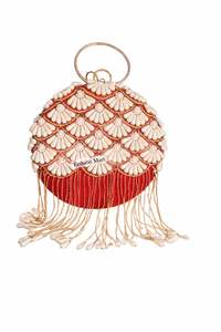 Bolso de mano redondo estilo Potli para novias, ecológico y de primera calidad, con cierre de cordón, impermeable, para damas. - Product Image 5