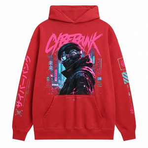 Sudadera con Capucha para Hombre Cyberpunk 2077, Amarilla con Estampado Frontal, Estilo Urbano con Bolsillos, Tejido de Algodón, Corte Regular, para Otoño - Product Image 2