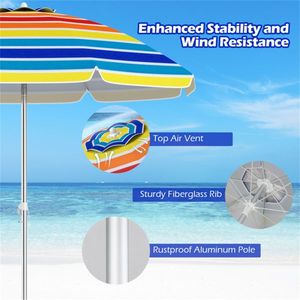 Ombrellone da Spiaggia da 6,5 Piedi con Design Multicolore - Product Image 6