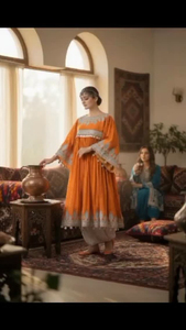 Chemise légère en mousseline de soie à manches longues, style ethnique vintage afghane Kuchi, broderie artisanale pour filles du Pakistan, couleurs et tailles personnalisables - Product Image 4