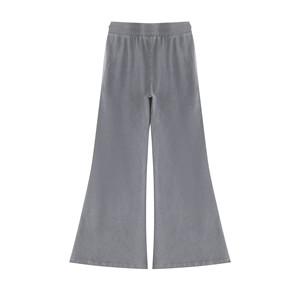 Pantalones anchos de cintura alta con efecto lavado vintage, talla grande, casuales, de corte holgado, largos, con cordón y color liso. - Product Image 4