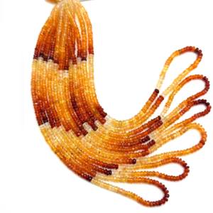 Perles d'opale de feu mexicaine naturelle 3,5-4 mm, opale véritable, perles facettées rondes, pierres précieuses d'opale, brin de 16 pouces pour la création de bijoux - Product Image 1