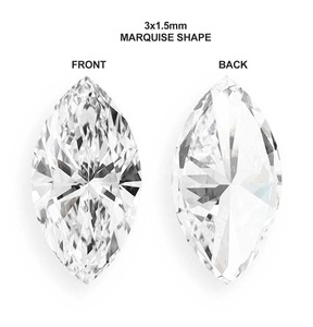 Diamante Sintético de Laboratorio en Forma de Marquesa de 3.00x1.50mm, Corte Fino DEF VVS, Gema Suelta para Joyería Fina Personalizada - Product Image 2