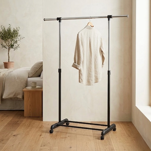 Perchero Moderno Extensible, Telescópico, Plegable, de Metal, Cromado, con Recubrimiento en Polvo Negro, para Sala de Estar, Venta al por Mayor - Product Image 1