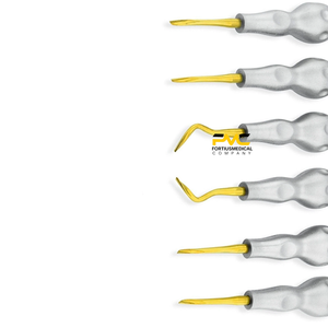 Ensemble de six élévateurs dentaires à pointe torsadée pour l'extraction luxante des dents, pour des interventions chirurgicales précises et atraumatiques - Product Image 4