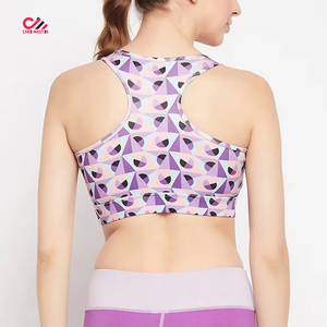 Sujetador deportivo reversible con estampado de descarga, personalizable, de alto soporte, ecológico, para gimnasio, yoga y fitness - Product Image 3