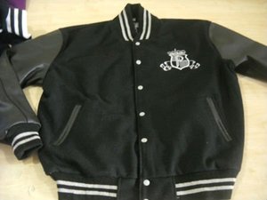 Veste Letterman en laine Melton unisexe à design personnalisé hiver Baseball grande taille en cuir de vachette véritable mouton pour hommes - Product Image 3