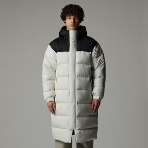 Long Dyed Woven Quilted <b>Winter</b> Jacket with Detachable Hood Front Logo Full Sleeves Zipper Closure Solid Color <b>Thick</b> Warm <b>Coat</b> - Product Image 3