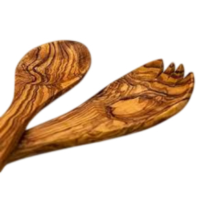 Handcrafted Heart-Shaped Wooden Salad Server Set Eco-Friendly <b>Serving</b> <b>Spoons</b> For Kitchen Unique Wedding Gift Tableware Decor - Product Image 3