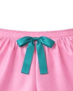 Pink Teal Satin Women Pajama Set Silk Sleepwear <b>Spaghetti</b> <b>Strap</b> Cami And Shorts Soft Luxury Nightwear Summer Lounge Set - Product Image 4