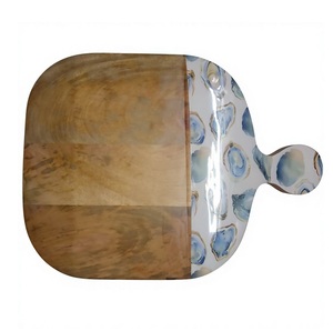 Tabla de Cortar de Madera Única con Revestimiento de Esmalte, Forma Rectangular, 1.5 cm de Grosor, Diseño Floral para Decoración de Cocina y Mesa - Product Image 3