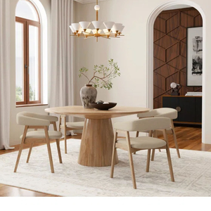 Sillón de Comedor Tapizado de Estilo Minimalista en Madera de Nogal Sólido para Decoración del Hogar y Muebles de Jardín - Product Image 6