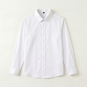 Camisas de Vestir Blancas para Hombre al por Mayor, Cuello Mao, Primavera, Alta Calidad, Manga Larga, 100% Algodón Popelina, Antiarrugas - Product Image 1
