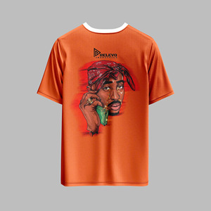 T-shirt décontracté en jersey imprimé numérique de haute qualité pour homme, 100 % coton, coupe décontractée, respirant, idéal pour l'été, motif lettres, prix bas - Product Image 6