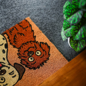 Paillasson d'entrée imprimé chien mignon avec support en PVC, tapis de sol extérieur robuste antidérapant pour l'accueil - Product Image 3