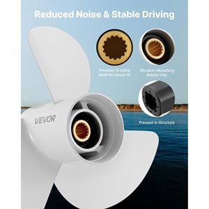Elica Marina in Alluminio a 15 Denti per Motori Fuoribordo Yamaha 50-130 HP, Compatibile con Eliche OEM da 4-1/4 Pollici - Product Image 6