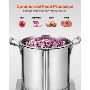Robot da Cucina da 10,6 Litri in Acciaio Inossidabile con 2 Lame a Curva S Extra, per Alimenti, Grado Alimentare - Product Image 2