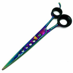 Ciseaux de coiffure professionnels Morje Surgical, acier inoxydable, lame tranchante, manche moyen, pour droitiers, finition arc-en-ciel, réutilisables - Product Image 1