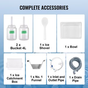 เครื่องทำน้ำแข็งเกล็ดหิมะสแตนเลสเชิงพาณิชย์ 385 ปอนด์/24 ชั่วโมง เครื่องไสน้ำแข็งไฟฟ้า และเครื่องทำน้ำแข็งไส - Product Image 6