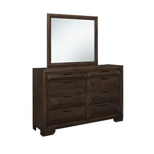 Meuble de chambre à coucher avec panneau surélevé à l'avant Design contemporain Commode contemporaine à 8 tiroirs avec finition espresso chaude 1 pièce - Product Image 2