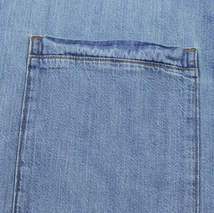 Chemise en jean oversize à manches chauve-souris, col rabattu, poches, couleur unie, décontractée, unisexe, ODM, pour l'automne/le printemps - Product Image 6