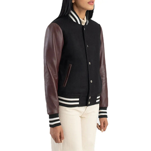 Best Variety Stylish Women's Crop Varsity Jacket Full Sleeve Short Length Casual Wear Trending Custom Color Warm Varsity Jacket - Product Image 3