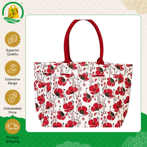 Bolso de mano elegante de algodón biodegradable y ecológico de alta calidad con cierre de cremallera, estampado completo, bolso de hombro informal. - Product Image 5