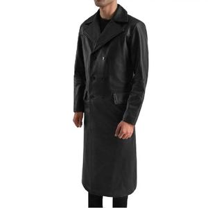 Abrigo de Cuero Negro de Doble Botonadura, Elegante, Duradero, Cálido, de Primera Calidad, Diseño Suave y Cómodo para Uso Diario Informal - Product Image 3