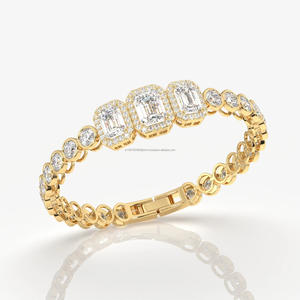 Pulsera de Diamantes y Esmeraldas Cultivadas en Laboratorio de Alta Gama Arin, Oro de 10 Quilates con Baño de Rodio, Joyería Fina para Mujer - Product Image 4