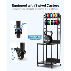 4-Tier 3D <b>Printer</b> <b>Stand</b> Filament Storage Rack with Cart Wheels Spools Holder for Efficient Organization of <b>Printer</b> Filament - Product Image 3
