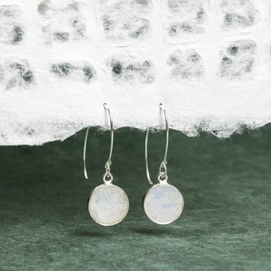 Conjunto de Collar y Pendientes de Plata de Ley 925 con Piedra Lunar, Colgante Circular, Joyería Colgante, Exportación a Granel, India - Product Image 2