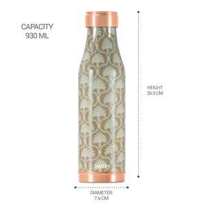 Botella de Agua de Cobre Estampada Milton de 930 ml, Diseño Étnico Clásico, Termo Portátil de Viaje - Product Image 1