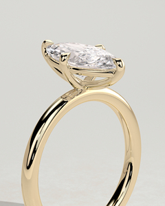 แหวนเพชรเม็ดเดี่ยวทรงมาร์คีส์ 2.25 กะรัต เพชรแล็บโกรว์ E VVS2 ทองคำแท้ 14K แหวนหมั้นสุดหรู ปี 2026 - Product Image 2