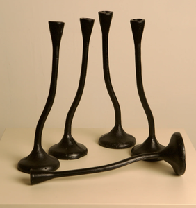 Ensemble de porte-bougies coniques modernes en métal noir, support décoratif pour bougies de table, décoration minimaliste pour mariage, dîner, maison - Product Image 3