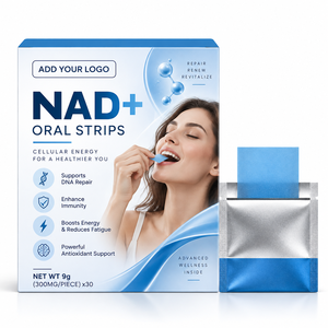 Tiras Orales de NAD+ para Adultos, Vitaminas, Antioxidantes, Energía Celular, Reparación del ADN, Apoyo Inmunitario, 300mg, 1 Tira Diaria, Personalizable - Product Image 1